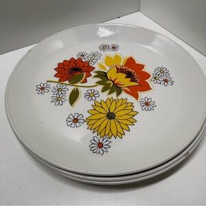 Set of 3 Johnson Bros Ironstone dinner plates in Pasadena pattern